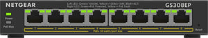 8-Port Gigabit Ethernet PoE+ Plus Switch (GS308EP) Gestionado L2/L3 Gigabit Ethernet (10/100/1000) Energía sobre Ethernet (PoE) Negro
