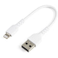 Cable Resistente USB-A a Lightning de 15 cm Blanco - Cable de Sincronización y Carga USB Tipo A a Lightning con Fibra de Aramida Resistente - Certificado MFi de Apple - para iPad/iPhone 12