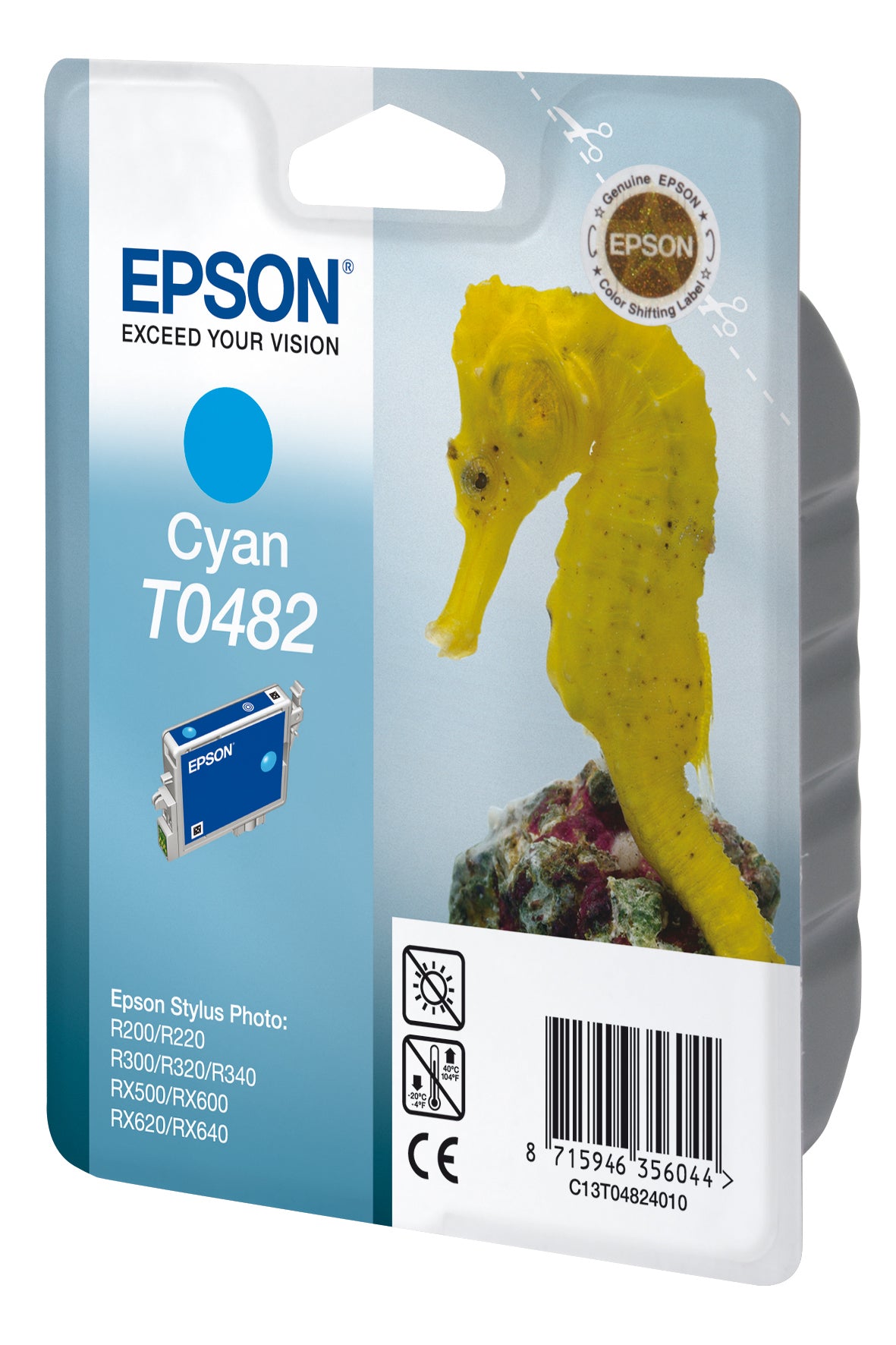 Seahorse Cartucho T0482 cian (etiqueta RF)