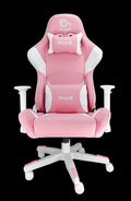 Silla Dragonfly gaming blanco/rosa 2D, butterfly, base nylon, ruedas 60mm nylon, gas clase 4,