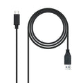 Cable USB 3.1 Gen2 10Gbps 3A, tipo USB-C/M-A/M, negro, 1.5 m