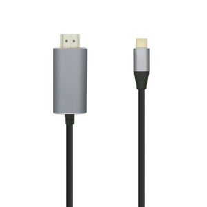 Cable conversor USB-C a HDMI 4K@60HZ, USB-C/M-HDMI/M, Negro, 1.8m