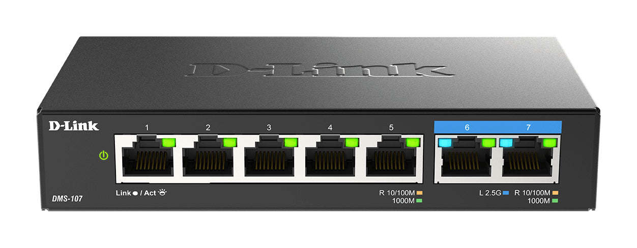 DMS-107/E switch No administrado Gigabit Ethernet (10/100/1000) Negro