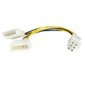 Cable de 15cm Adaptador de Alimentación de LP4 a PCI Express de 6 Pines para Tarjeta Gráfica