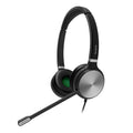 YHS36 Auriculares Alámbrico Diadema Oficina/Centro de llamadas Negro, Plata