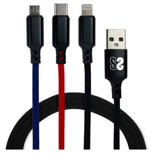 Cable Premium 3in1 3.0 (Micro USB+Type C+Lightning)