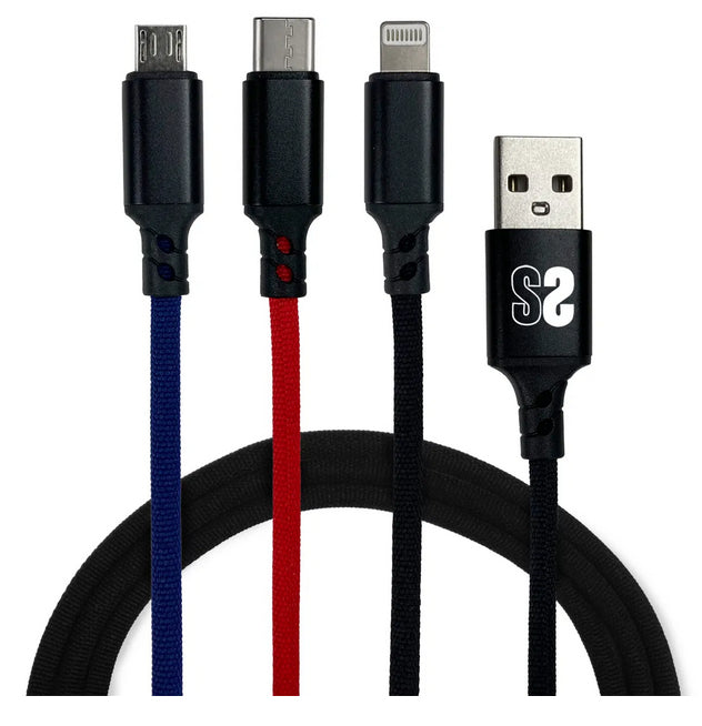 Cable Premium 3in1 3.0 (Micro USB+Type C+Lightning)