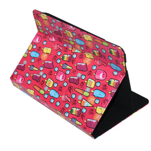 Funda Universal+Estampada-9" - 11" - COOL ICE POP Metal rojo puntos blancos