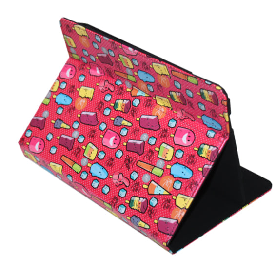 Funda Universal+Estampada-9" - 11" - COOL ICE POP Metal rojo puntos blancos