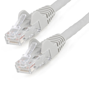 Cable Ethernet CAT6 de 2m - LSZH - Cable de Red de 10 Gigabits de 650MHz y PoE de 100W UTP sin Enganches (Snagless) con Alivio de Tensión - Gris - CAT 6 - ETL