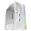 MC-ULT, Caja Gaming Custom XXL E-ATX, Doble Cristal Templado 90º Sin Marco + Puerta Lateral, Soporte Completo Refrigeración Líquida, Torre PC con Diseño de Cámara Dual Vertical, Blanco