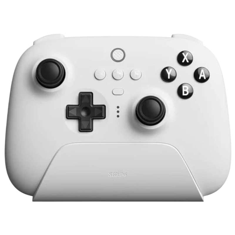 Gamepad 8BitDo Ultimate Bluetooth/2.4G con adaptador + base de carga Blanco - Mando Nintendo Switch/Smartphone/PC