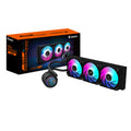 AORUS WATERFORCE II 360 AIO Refrigerador de CPU líquido - 3x ventiladores ARGB de 120 mm, mecanismo de conexión deslizante, DAISY-CHAIN, compatible con Intel LGA 1851 y AMD AM5