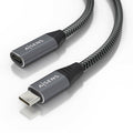 Cable USB 3.2 Gen2x2 Aluminio 20Gbps 8K@30Hz 5A 100W, Tipo USB-C/M-USB-C/H, Gris, 1.5 m