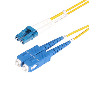 Cable de Fibra Óptica LC a SC (UPC) OS2 Monomodo 9/125µm 100G LSZH Dúplex de 1m - Low Insertion Loss - Resistente a Dobleces - Cable de Conexión de Parcheo LSZH