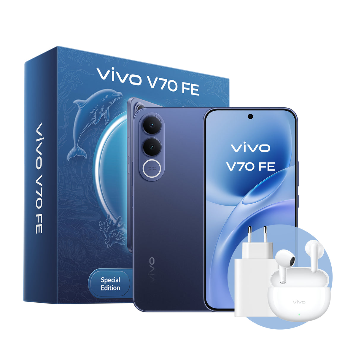 V70 FE + BUD 17,4 cm (6.83") SIM doble Android 16.0 5G USB Tipo C 8 GB 256 GB 7000 mAh Azul