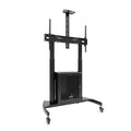 NARNIA Soporte de Suelo con Armario Multiusos + Accesorios Rack para Pantallas 60"- 100", Negro