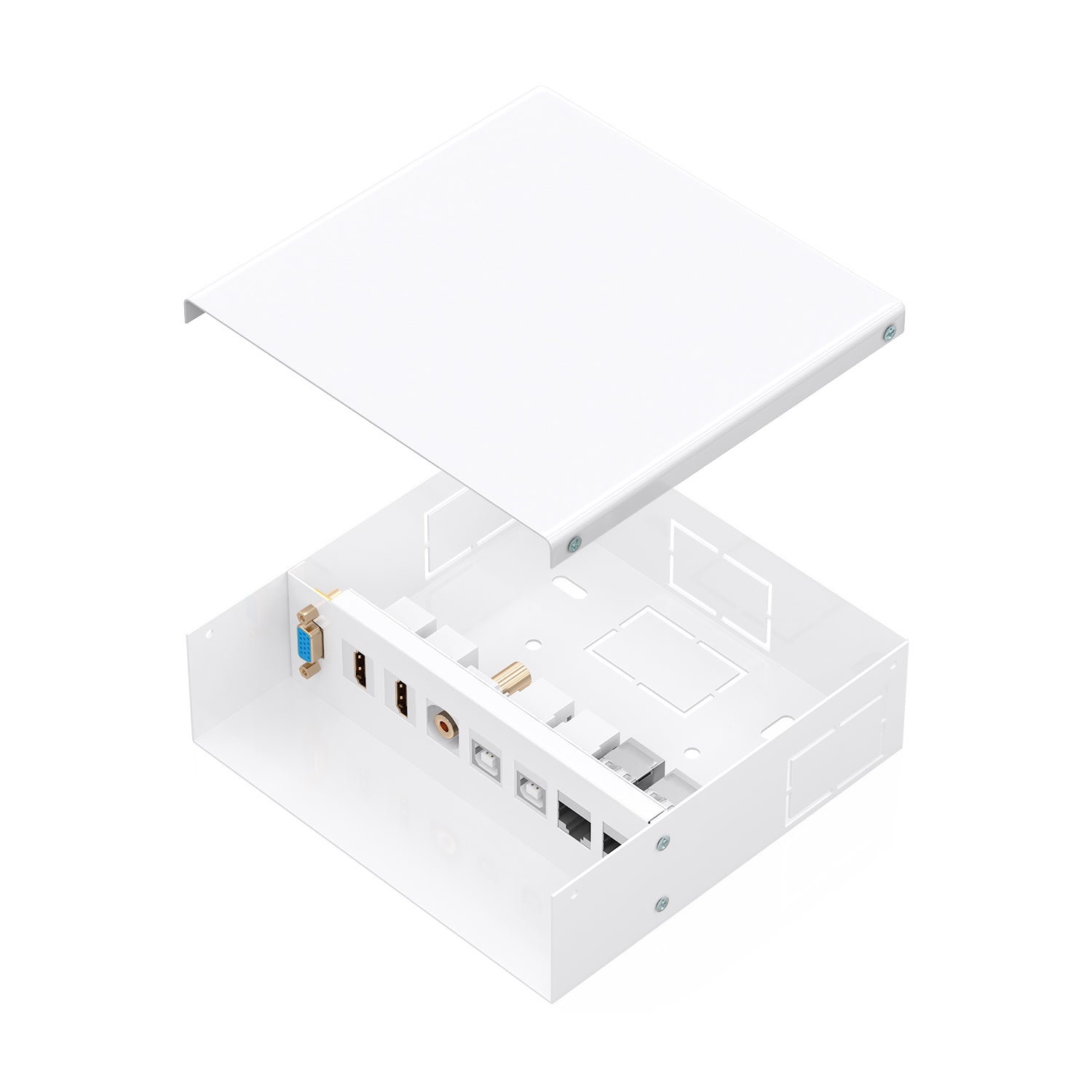 Caja de Conexiones VGA+Jack 3.5+2xHDMI+2xUSB-B+2xRJ45 Cat.6A STP, Blanco
