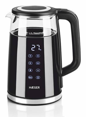 EK-DIG.028A tetera eléctrica 1,7 L 2200 W Negro, Acero inoxidable, Transparente