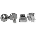 Paquete de 50 Tornillos M5 12mm, Tuercas de Jaula Cuadradas y Herramienta de Instalación - Kit de Montaje de Hardware Para Rack de Servidores 19&quot  o 10&quot , Armarios y Racks - Plata - TAA