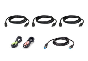 Kit de cable para KVM seguro DisplayPort triple display USB de 1,8 m