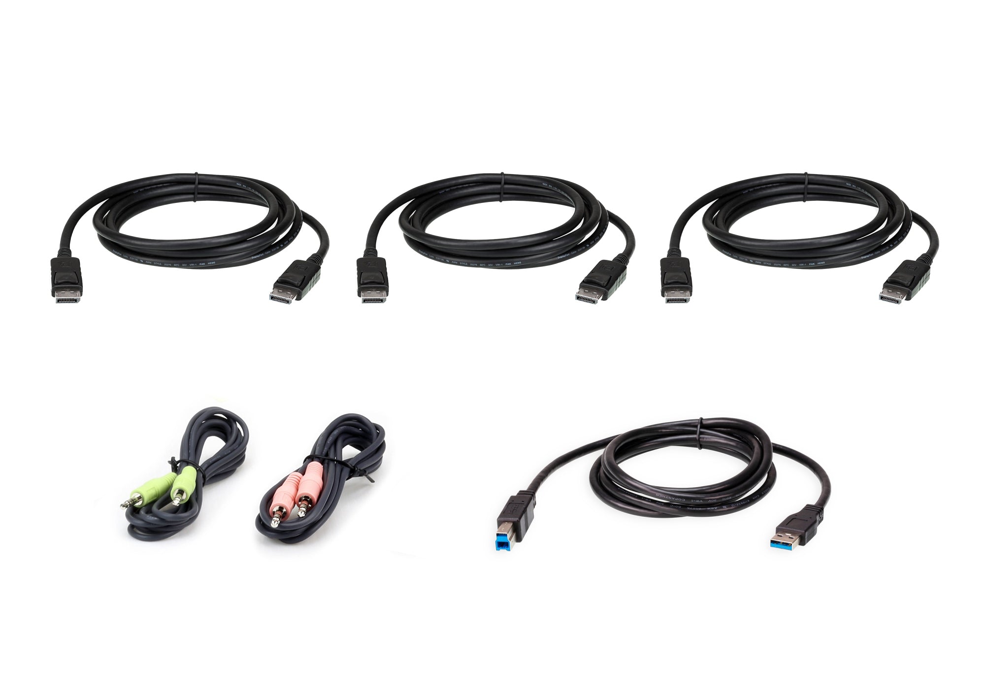 Kit de cable para KVM seguro DisplayPort triple display USB de 1,8 m