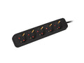 PS0-05F-0300-BK base múltiple 3 m 5 salidas AC Interior Negro