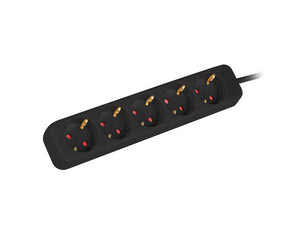 PS0-05F-0300-BK base múltiple 3 m 5 salidas AC Interior Negro