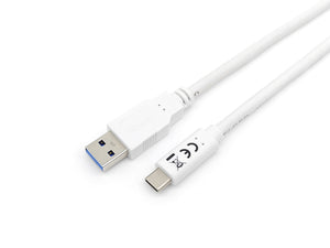 128363 Cable USB 3.2 Gen 1 C a A, M/M , 1,0m, 5Gbps, Blanco