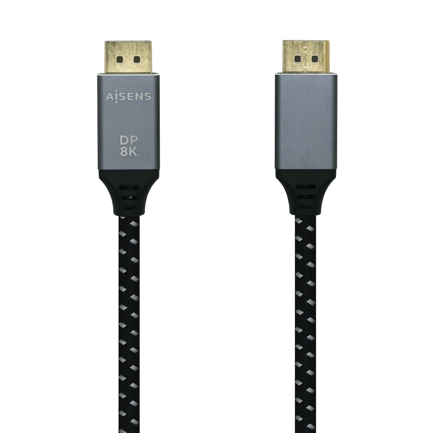 Cable Displayport V1.4 8k@60hz, DP/M-DP/M, Gris/Negro, 2.0m
