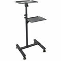 Soporte Móvil para Proyector y Ordenador Portátil - Carrito de Servicio Pesado para Proyector (2 Estantes) - de Altura Ajustable para Presentaciones - con Ruedas Bloqueables