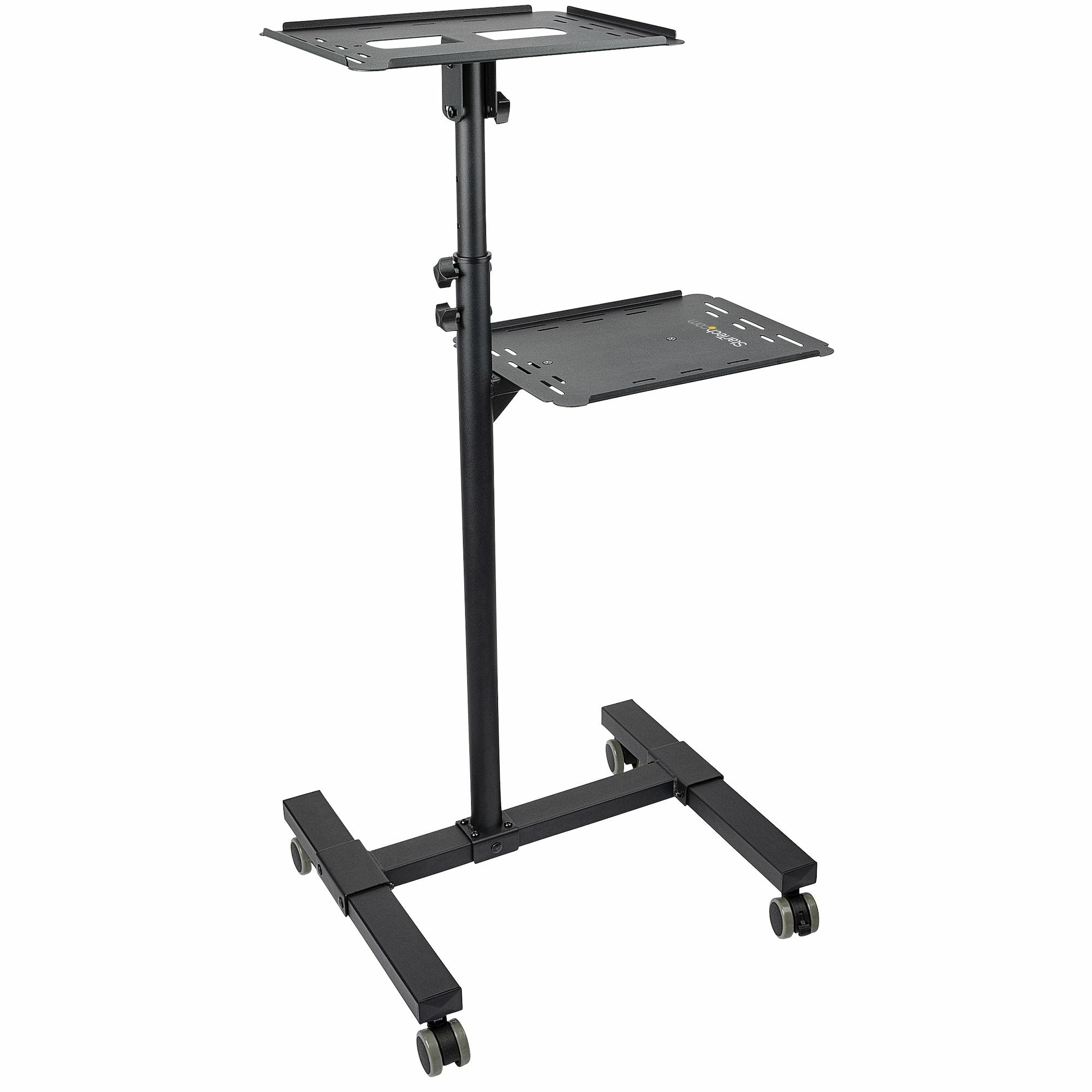 Soporte Móvil para Proyector y Ordenador Portátil - Carrito de Servicio Pesado para Proyector (2 Estantes) - de Altura Ajustable para Presentaciones - con Ruedas Bloqueables