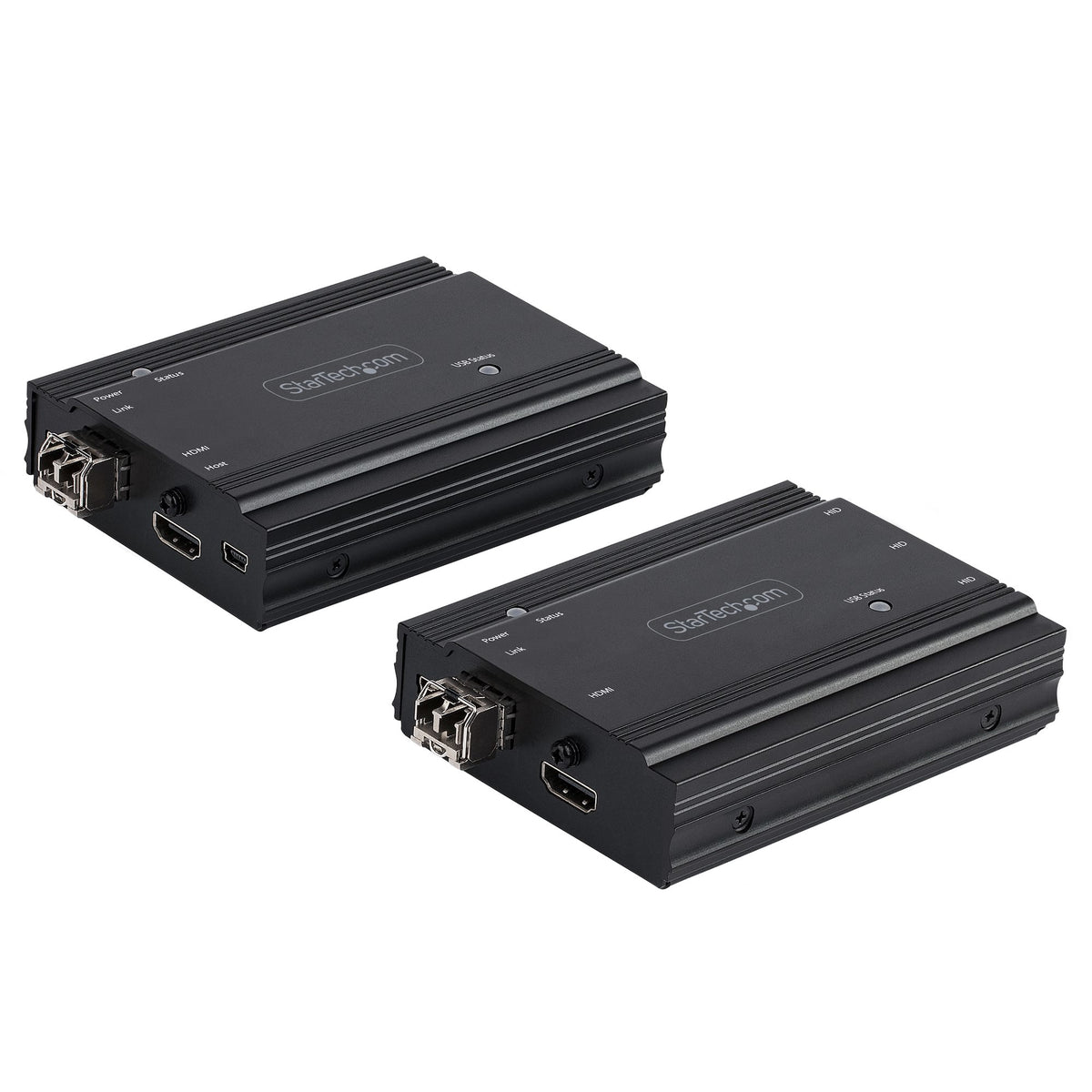 Extensor KVM HDMI de 4K por Fibra - Alargador de Consola Switch KVM con Vídeo HDMI y USB Remoto - hasta 300m (Multimodo) - con 2 Módulos SFP+ MMF de 10Gb - (TX/RX)