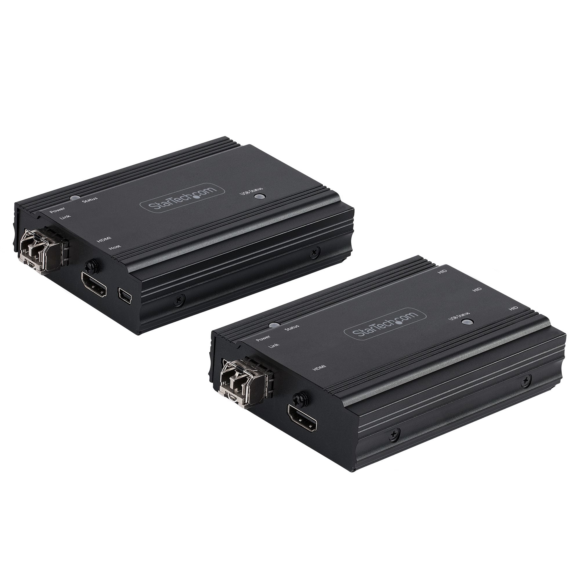 Extensor KVM HDMI de 4K por Fibra - Alargador de Consola Switch KVM con Vídeo HDMI y USB Remoto - hasta 300m (Multimodo) - con 2 Módulos SFP+ MMF de 10Gb - (TX/RX)