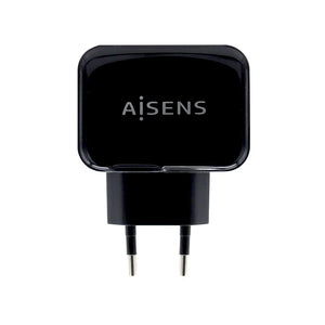 Cargador USB 17W 5V/3.4A, 2xUSB Con Control AI, Negro