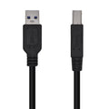 Cable USB 3.0 Impresora Tipo A/M-B/M, Negro, 3.0m
