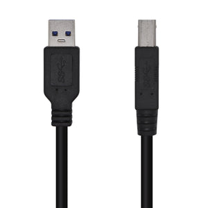 Cable USB 3.0 Impresora Tipo A/M-B/M, Negro, 3.0m