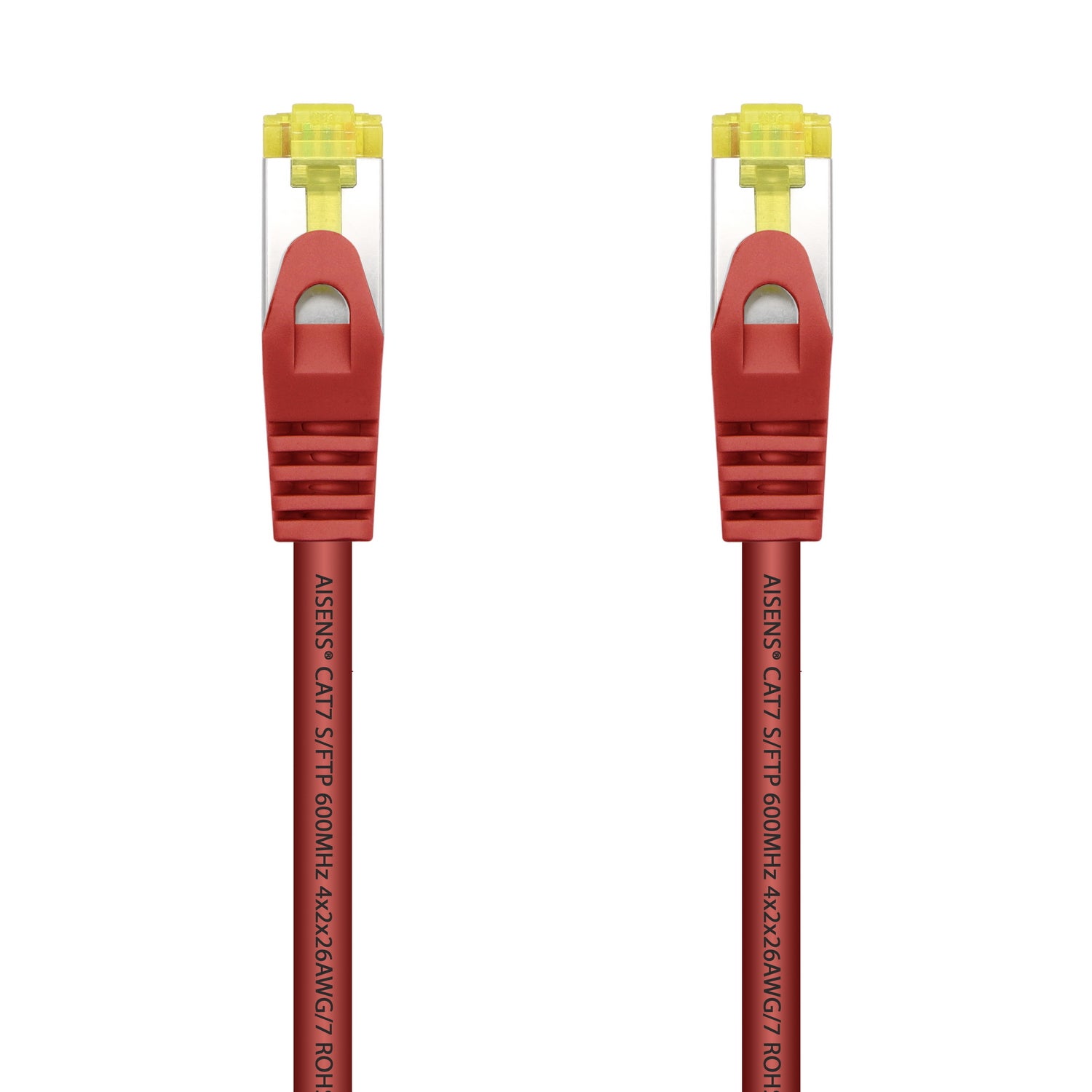 Cable De Red Latiguillo RJ45 LSZH Cat.7 600 MHz S/FTP PIMF AWG26, Rojo, 2.0 m