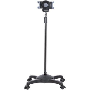 Base Soporte Móvil con Ruedas Bloqueables para Tablet - Atril de Altura Ajustable para Tablets de 7 a 11 Pulgadas - Base Portátil para Tablet con Soporte Removible para Tablet