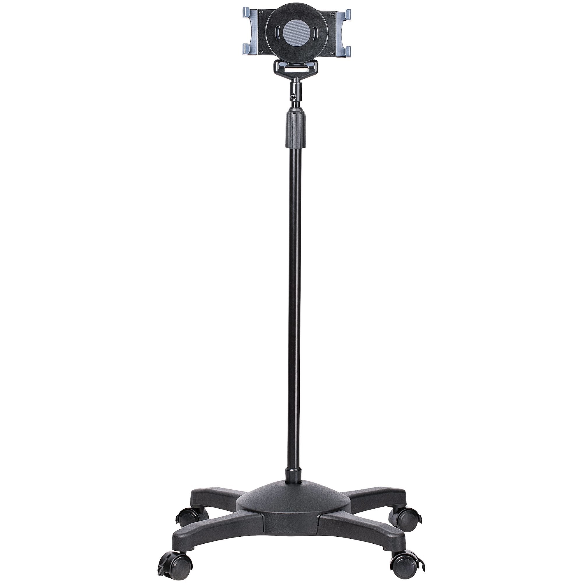 Base Soporte Móvil con Ruedas Bloqueables para Tablet - Atril de Altura Ajustable para Tablets de 7 a 11 Pulgadas - Base Portátil para Tablet con Soporte Removible para Tablet
