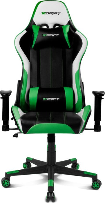 DR175 Silla para videojuegos universal Asiento acolchado Negro, Verde, Blanco