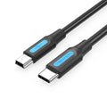 Cable USB 2.0 Tipo-C COWBG/ USB Tipo-C Macho - MiniUSB Macho/ 1.5m/ Negro