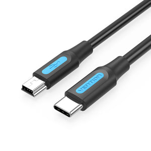 Cable USB 2.0 Tipo-C COWBG/ USB Tipo-C Macho - MiniUSB Macho/ 1.5m/ Negro