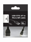 USB A - Micro-USB B, 0.15m cable USB USB 2.0 0,15 m Negro