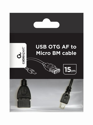USB A - Micro-USB B, 0.15m cable USB USB 2.0 0,15 m Negro
