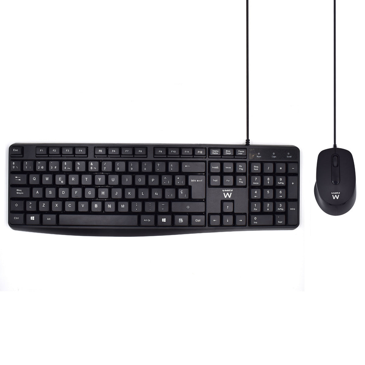 EW3006 teclado Ratón incluido Oficina USB QWERTY Español Negro