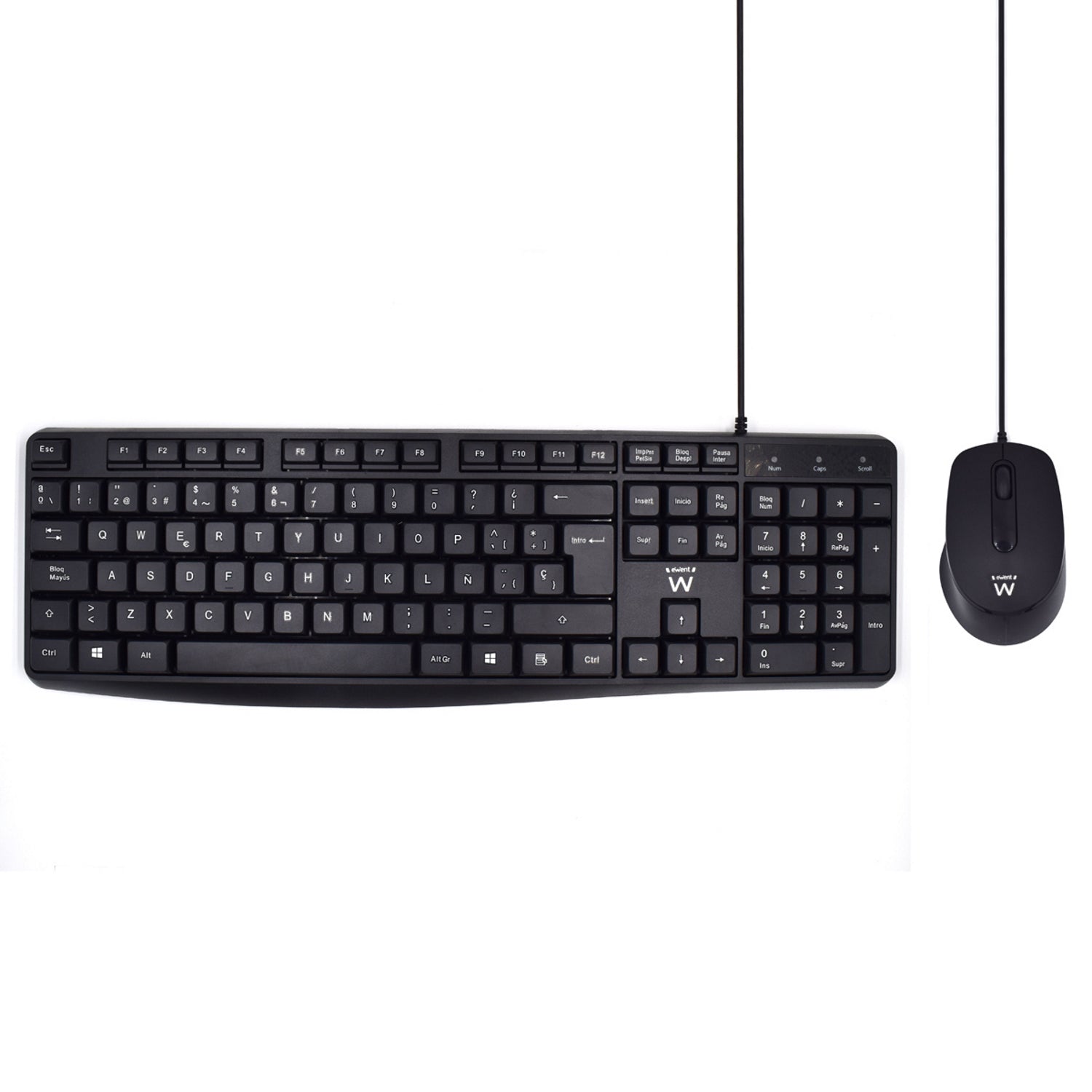 EW3006 teclado Ratón incluido Oficina USB QWERTY Español Negro