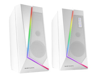 ALTAVOCES 2.0 BLUETOOTH 5.0 MS7 WHITE 20W RMS ILUMINACION RGB DINAMICO PROCESADOR DSP