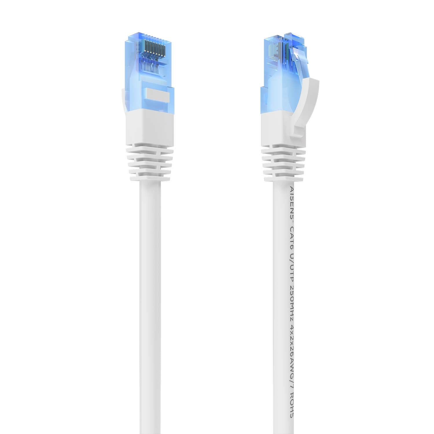 Cable De Red Latiguillo RJ45 Cat.6 UTP AWG26 CCA, Blanco, 25 cm