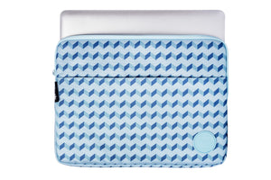Funda Sleeve para Portátil y Tablet hasta 13-14 pulgadas estampado geométrico de color Azul